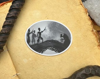 Adesivo Três Irmãos | Adesivo de Garrafa de Água Kindle Bruxo