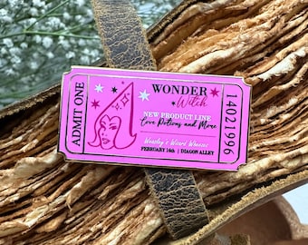 Broche de esmalte Wonder Witch Ticket | Broche de lapela mágico para viagem ao mundo bruxo