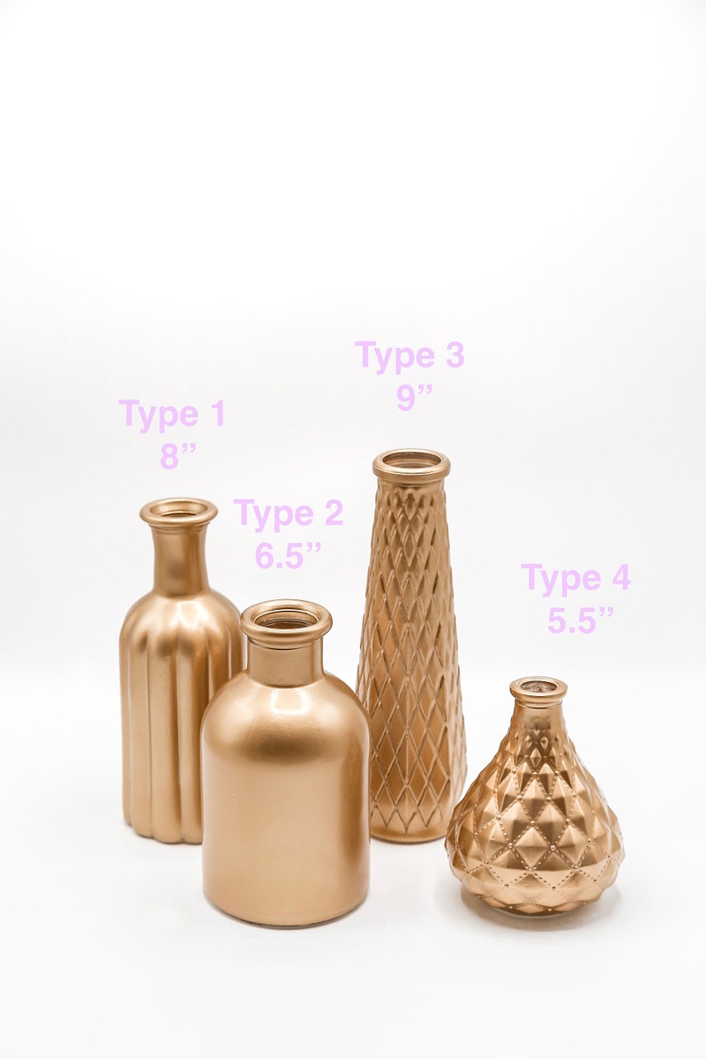 Gold Vase for Flowers Set by Lozidecor Boho Style Vase Etsy