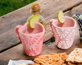 Mini Heart Talavera Shot Glass with Handle – Handmade Mexican Pottery Gift