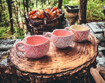 Pink Heart mug Talavera Pottery by Dulce Nostalgia, Pink mug, tea house, coffee decoration, ceramic tableware.