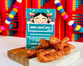 Spicy Green Apple Gummy Worms: Mexican Chili Candy