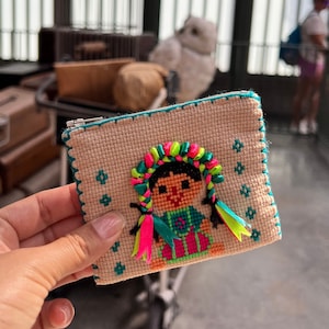Monedero mexicano Monedero Muñeca Lele, Monedero bordado, Monedero hecho a mano, Monedero llamativo, Monedero Muñeca, Monedero, Cintas