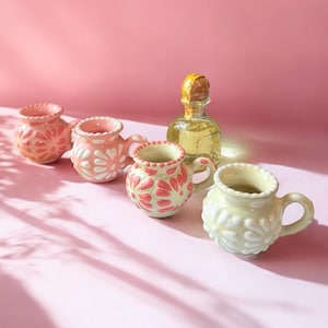 Pink Talavera Shot Glass – Handmade Mexican Ceramic Tequilero – Bachelorette & Wedding Favor