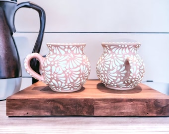 Jarrito Mug Pink Talavera Pottery Dulce Nostalgia 1, Mug Pink Flower Tea Home, Cafe Decor Desk Tableware Pottery, Handmade Coffee Tea Cups