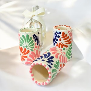Multicolor Mexican Talavera Handmade Shot Glass (1pz) | Tequila shot glasses | Wedding favors | Caballitos Tequileros | celebrations
