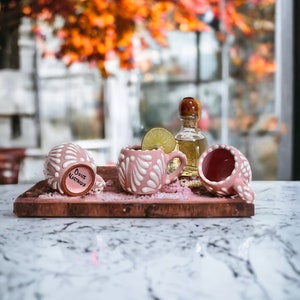 Äkta Talavera-shotglas med handtag | Handgjord mexikansk mezcalkopp | Blyfri PINK