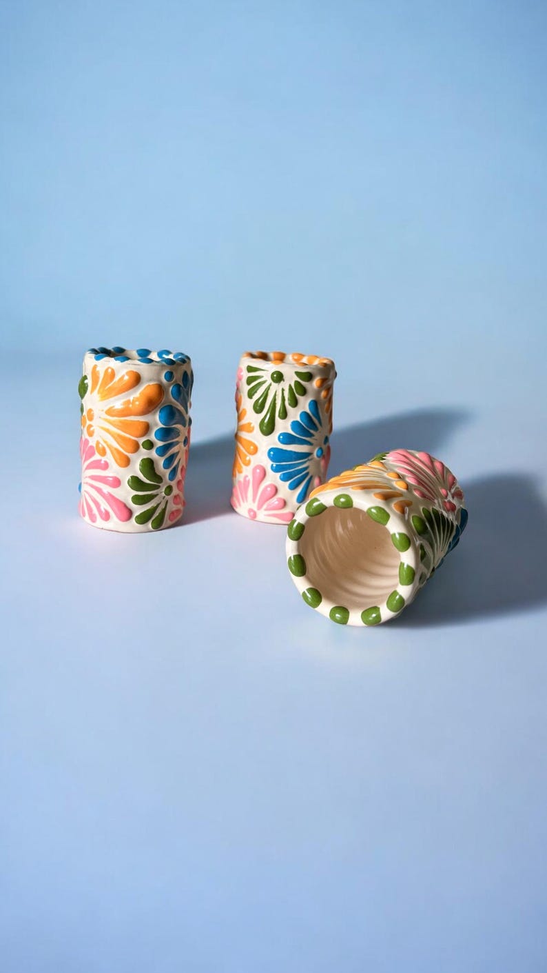 Multicolor Talavera Shot Glasses, Bridal Shower Weekend Glass (1pz) - Party Favors - Shot Glasses - Party Gifts