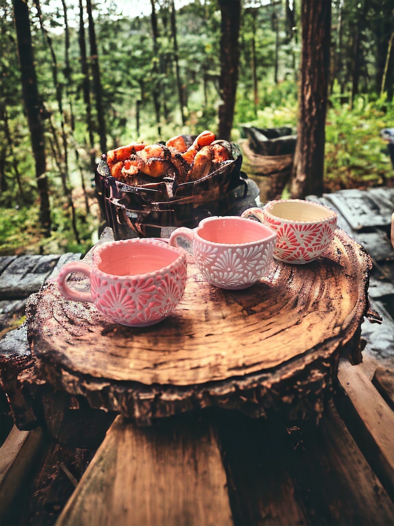 Pink Mug, Pottery mug, hearts mug, pink mug, pottery heart mug, love mug, star coffee mug, pottery coffee mug,