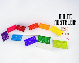 Mini Papel Picado Garland, Day of the Dead, Mexican Fiesta Flags