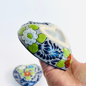 Talavera Pottery Heart Jewelry Box, Handmade Ceramic Jewelry Box, Bridesmaid Jewelry Box, Heart Shaped Jewelry box, heart shaped Jewelry box image 6