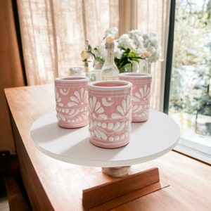 Pink Shot Glass 1pz - Pink White Traditional Talavera Bachelorette Party Weekend Shot Glass, Bridesmaid Shot Glasses, Party Gifts