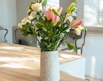 Luxury White Talavera Vase collection, Artisan Handcrafted Ceramic Vases, Flower vase, Florero, Cute Ceramic Vase, Modern ceramic vase