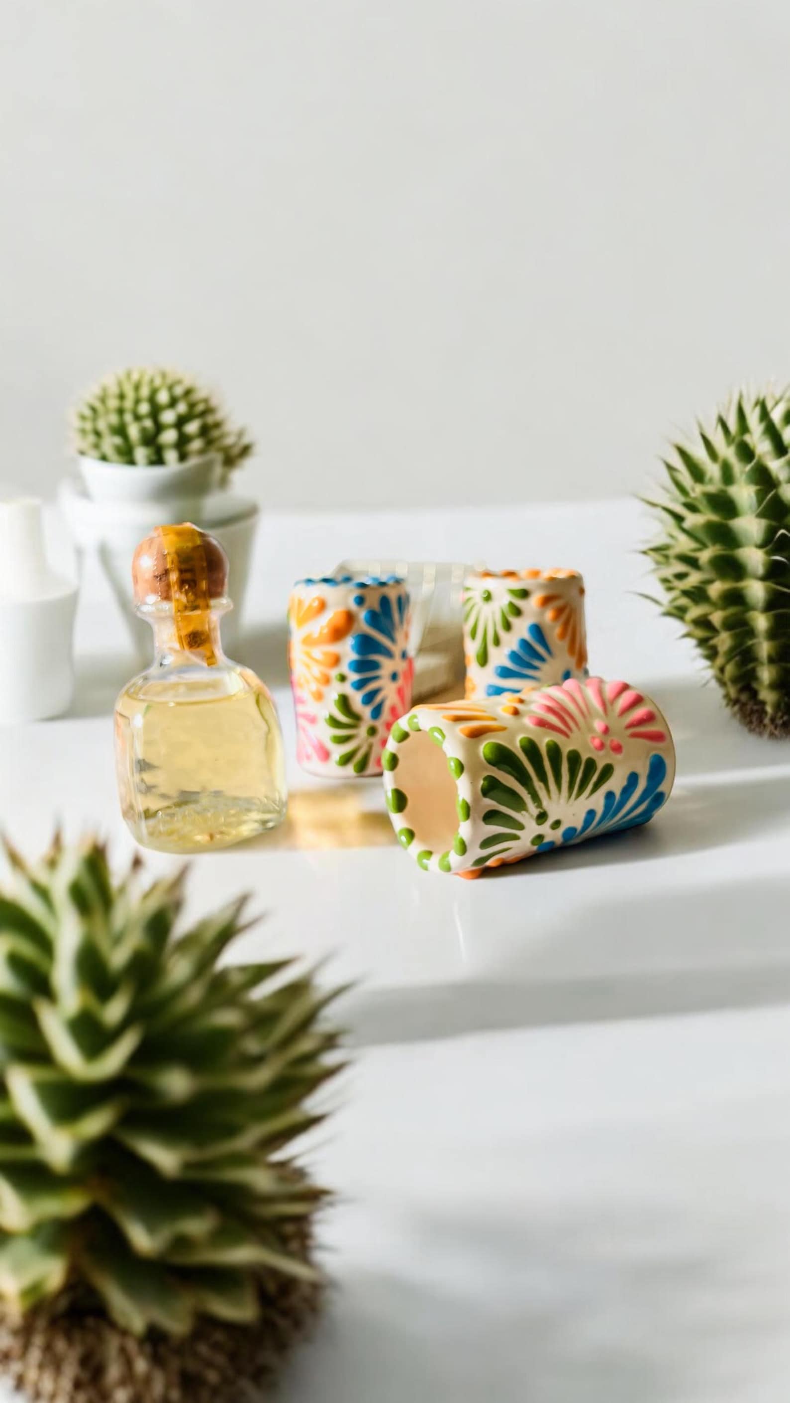Multicolor Talavera Shot Glass – Handmade Mexican Pottery Tequilero – Wedding & Holiday Favor