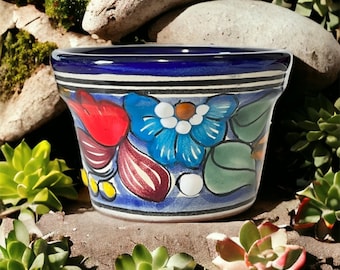 Mini Talavera Pots Colorful Tiny Handmade Mexican Pottery Cactus and Succulent Pot