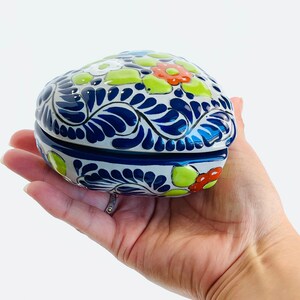 Talavera Pottery Heart Jewelry Box, Handmade Ceramic Jewelry Box, Bridesmaid Jewelry Box, Heart Shaped Jewelry box, heart shaped Jewelry box image 9