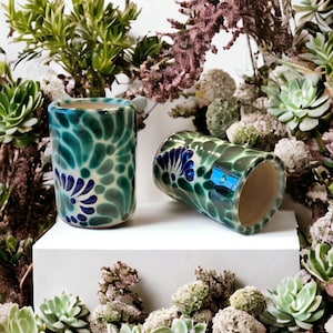 Vaso de Talavera Verde para Despedida de Soltera (1 unidad) - Recuerdos para Fiestas de Novia - Vasos de Chupito para Damas de Honor - Regalos para Fiestas de Boda