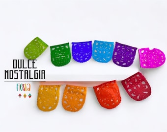Mini Papel Picado Garland, Day of the Dead Decor, Mexican Fiesta Flags