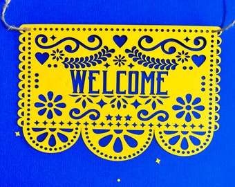 Spersonalizowany baner Papel Picado – dekoracje weselne na meksykańskie fiesty i spersonalizowane flagi imprezowe