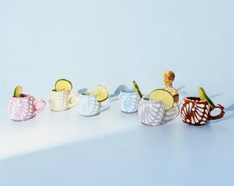 Mini Jarrito Mexican Talavera Handmade Shot Glass | Mini Mug Shot Glass with Handle | Tequila shot glasses with handle | Mezcaleros - bridal