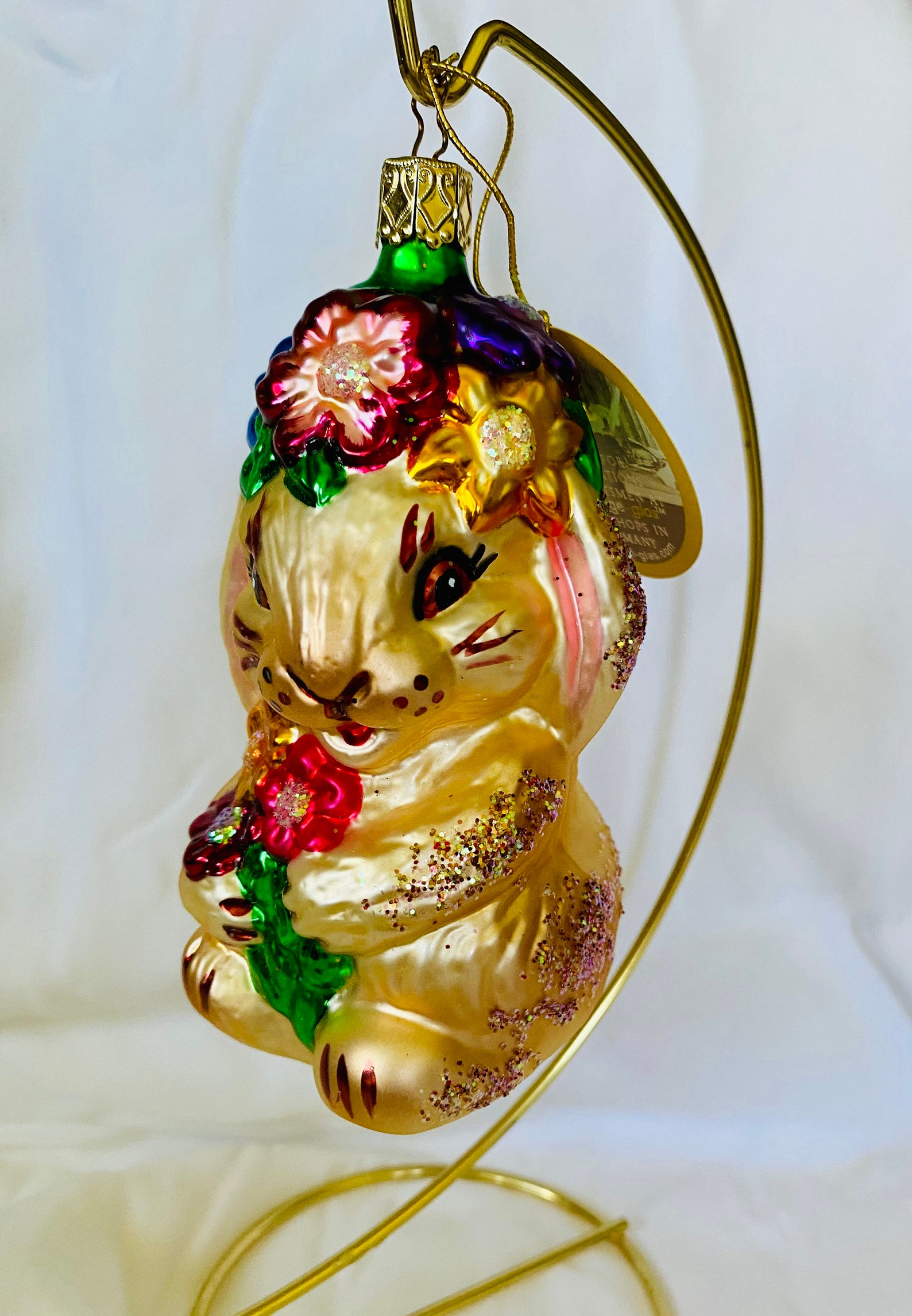 Vintage Spring Rabbit Glass Ornament by Inge Glas Germany Etsy UK