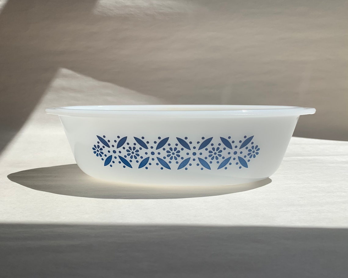 Vintage Glasbake Casserole Dish 1 Qt J235 Blue Star Etsy