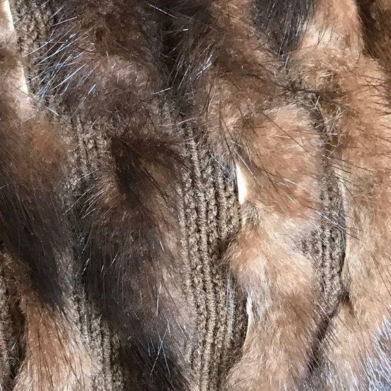 Vintage Missoni brown zipper cardigan w mink fur - image 9