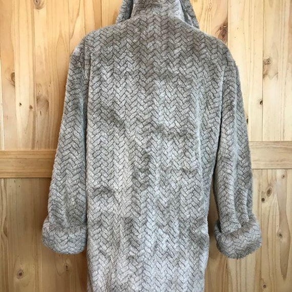Neiman Marcus faux fur swing coat – beige brown - image 3