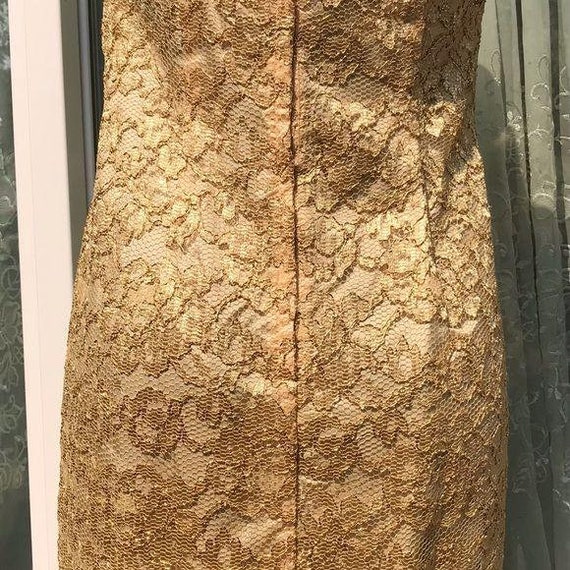 Vintage 90’s gold lace Tina Hagen dress  petite - image 7