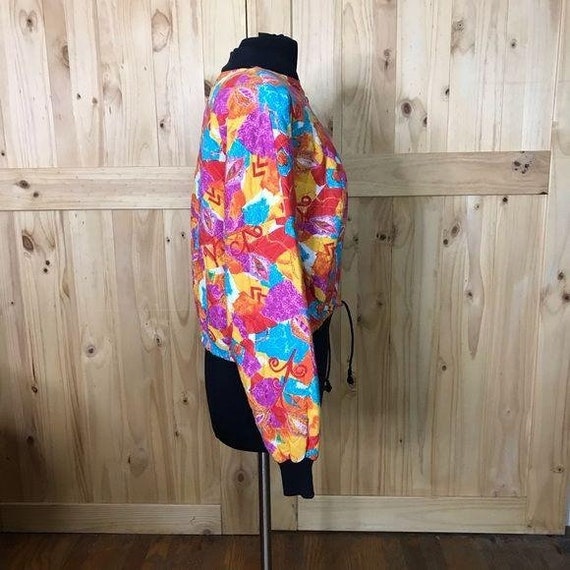 Vintage 80’s 90s neon quilted bomber Freedom N Y - image 5