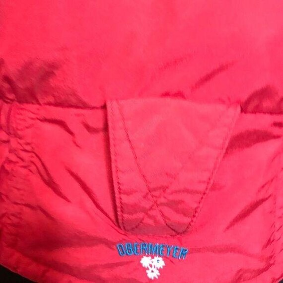 Vintage Obermeyer puffy ski jacket w hood- red - image 10