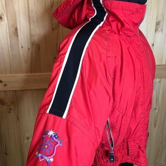 Vintage Obermeyer puffy ski jacket w hood- red - image 6