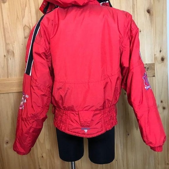 Vintage Obermeyer puffy ski jacket w hood- red - image 7