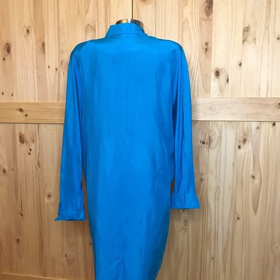 Casual Corner 90’s turquoise silk dress - image 9