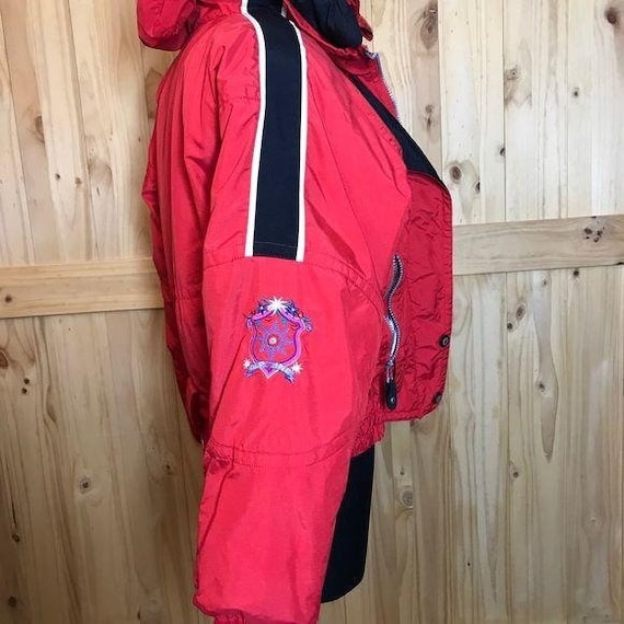 Vintage Obermeyer puffy ski jacket w hood red Gem