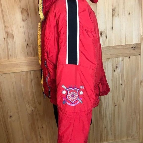 Vintage Obermeyer puffy ski jacket w hood- red - image 9