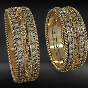 Wedding rings 3d model stl/ 3d file ring Jewelry/ STL file for 3D printing/CNC/3D jewelry/jewelry STL/