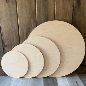 Unfinished Wood Circles – 1/4” Thick Round Discs for Crafts, Painting, DIY Projects, Ornaments, Create Your Own Signs – Multiple Sizes