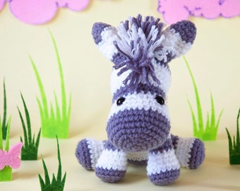 Zeus The Tiny Zebra PDF Digital Pattern Crochet Instructions Amigurumi Crochet Crochetpattern Wild Animals Safari Crochet