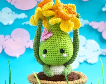 Daffodil in Flower Pot PDF Digital Pattern Amigurumi Flower Crochet Valentines Mothers Day Spring Easter Osterngöckchen Narzisse