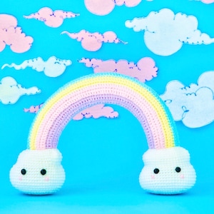 Ray the Rainbow PDF Digital Pattern Crochet Pattern Amigurumi Baby Rainbow Kawaii Cloud Clouds Pride