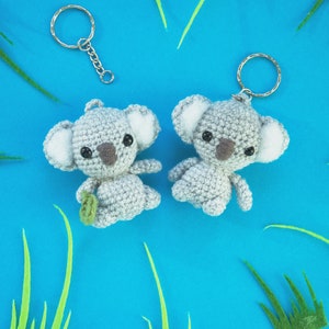 Crochet Mini Koala Keychain Crocheted Amigurumi PDF Pattern Tutorial Key Chain Handcraft Handmade