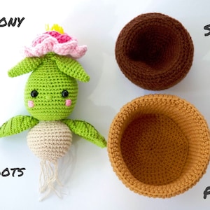 Peony in Flower Pot PDF Digital Pattern Häkelanleitung Amigurumi Pfingstrose Blume Häkeln Muttertag Mothers Day Valentines Valentinstag