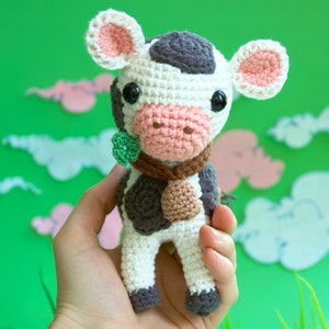Clover the Cow PDF Digital Pattern Kuh Crochetcow Crochetpattern Häkelanleitung Amigurumi Farm Häkeln Crochet Farmanimals Bauernhof