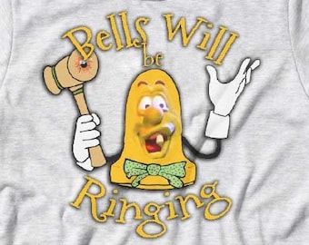 California Raisins T-shirt Bells Will Be Ringing ~ Claymation Christmas Bell 80s ~ Childrens Adults Womens Mens Girls Boys Youth