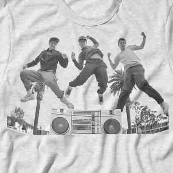 B.Boys Boom Box Jump « Faded vintage Style » T-shirt ~ Tee-shirt musique des années 80/90 ~ Chemise homme femme enfant garçon fille