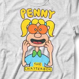 Penny van Pee-Wee's Show T-shirt ~ Cute 80's Tv Funny Retro Style Top Tee ~ Chatterbox ~ Kinderen Vrouwen Mannen Meisje Jongen Jeugd