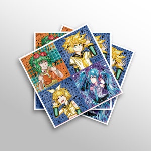 Vocaloid Characters - 4&quot; x 4&quot; Art Print