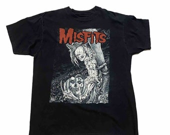 Y2k Misfits Black Band Concert T-shirt Photo Music Fits Xl Skeleton (12)