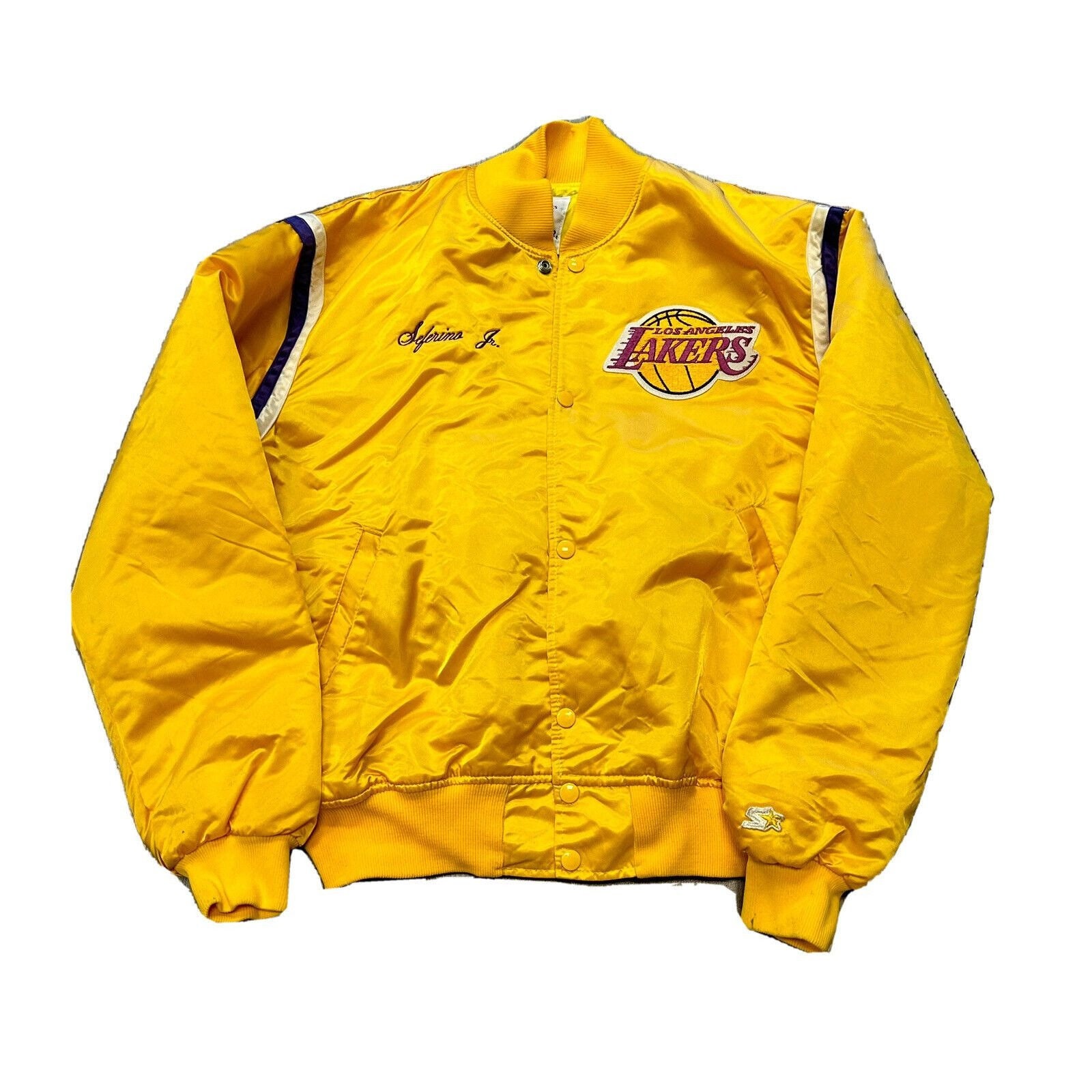 Men's Starter Purple Los Angeles Lakers Varsity Satin Full-Snap Jacket L / Lakers Purple